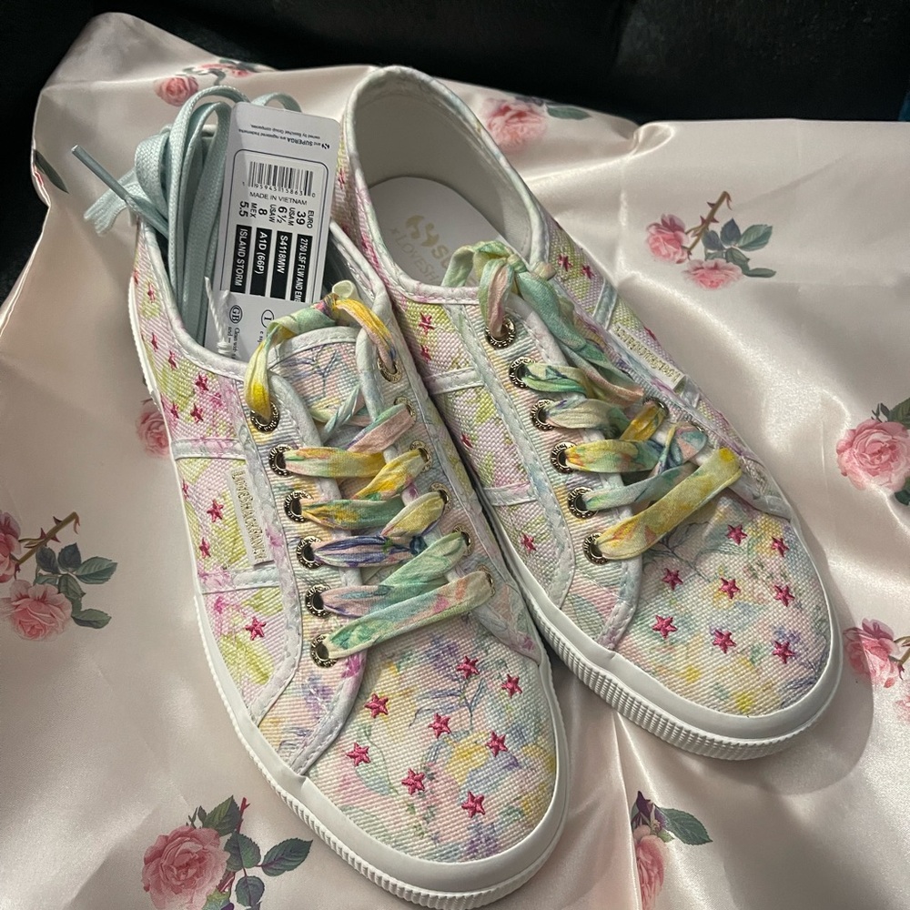 Love Shack Fancy Superga Multicolor Floral Sneakers